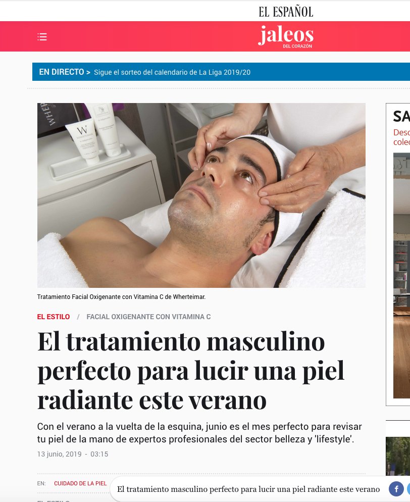 El Español: El tratamiento masculino perfecto para lucir una piel radiante este verano